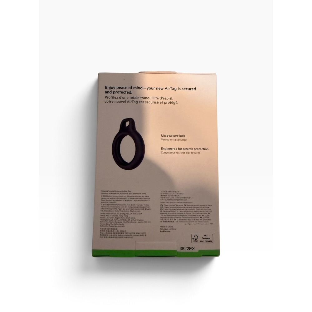NEW Belkin Secure Holder with Key Ring for Apple AirTag Black